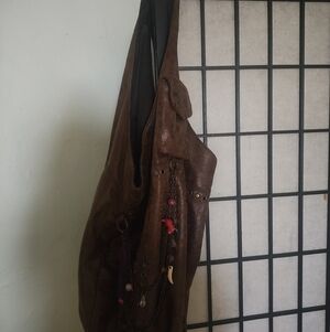 Distressed Brown Leather Melie Bianco Women's Hobo Bag